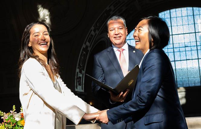 Padilla touts marriage act in SF visit; officiates vow renewal ceremony