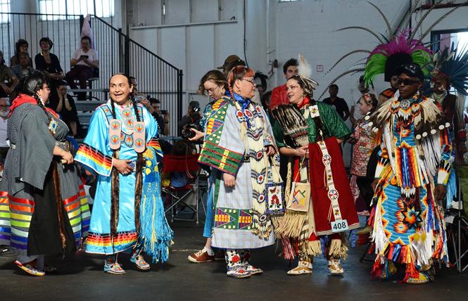 Dancers wait to enter the arena at last year's seventh annual Bay Area American Indian Two-Spirits powwow. Photo: Rick Gerharter