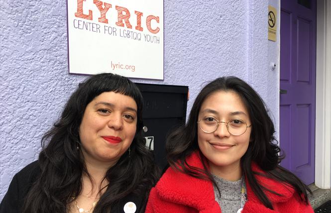 LYRIC's Natalia Vigil, left, and Araceli Nunez encourage people to attend the organization's annual open house. Photo: Sari Staver