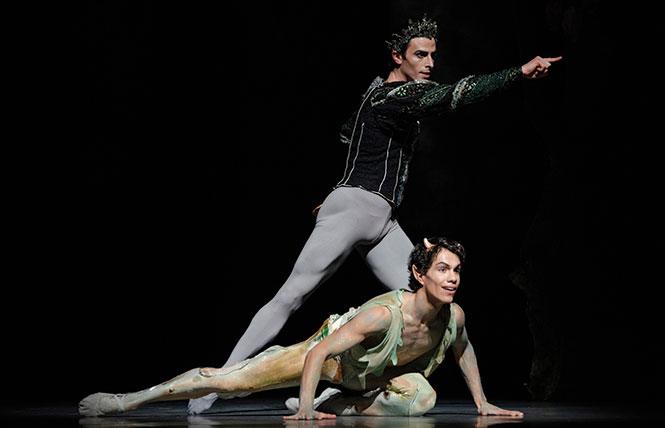 Joseph Walsh and Esteban Hernandez in Balanchine's "A Midsummer Night's Dream." Photo: Erik Tomasson