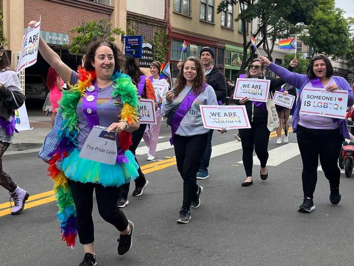 People marched in last year's San Mateo County Pride parade. Photo: Courtesy San Mateo County Pride
