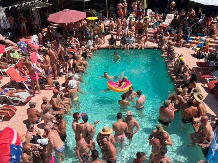 The R3 Hotel in Guerneville, known for its pool parties, is on the market for $4.564 million. Photo: From Facebook